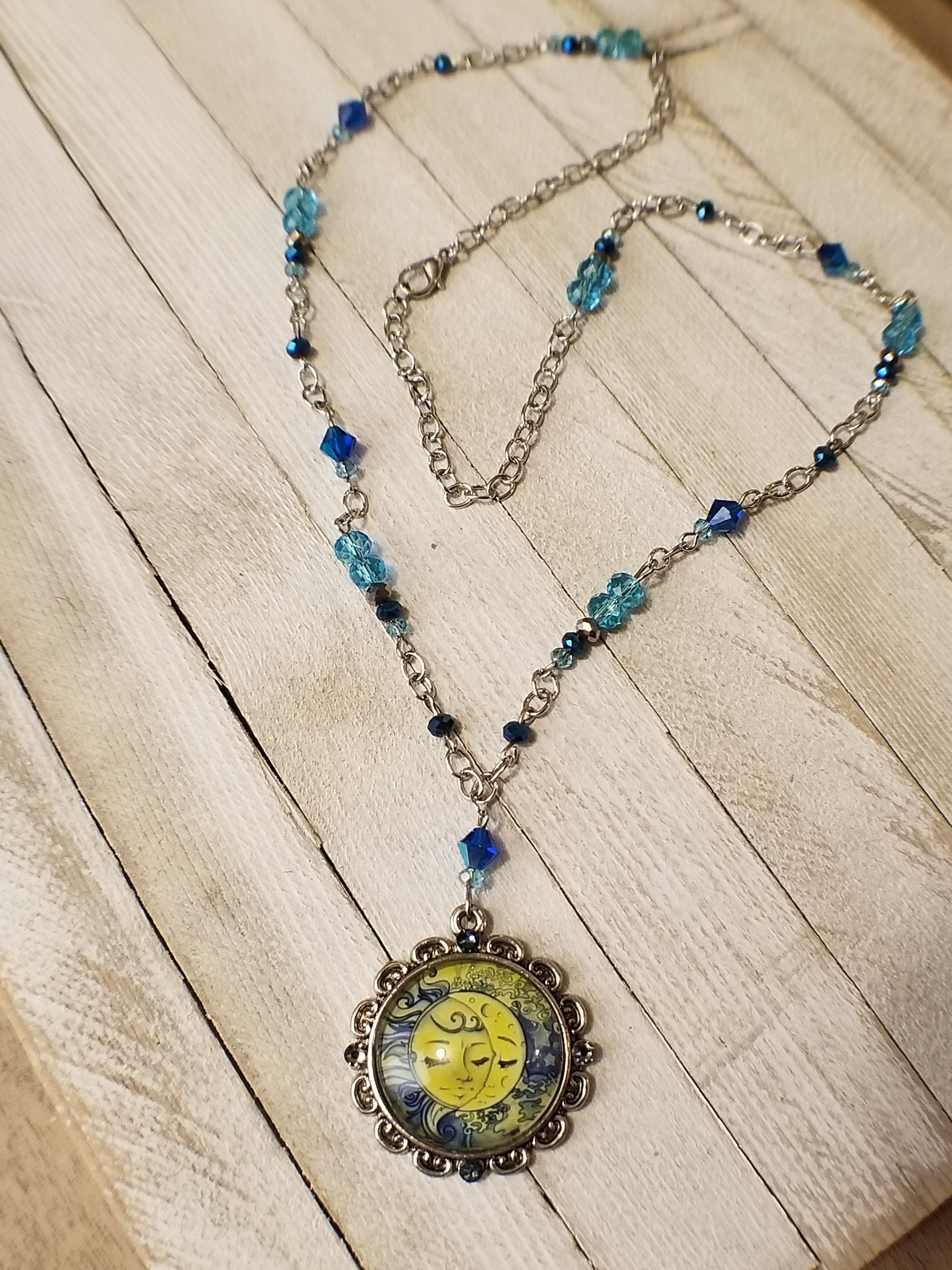 Tranquil Sun and Moon Cameo Necklace