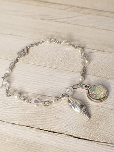 Aurora Mermaid Scale and Conch Shell Charm Bracelet