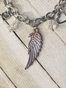 Pink Angel Wing Charm Bracelet