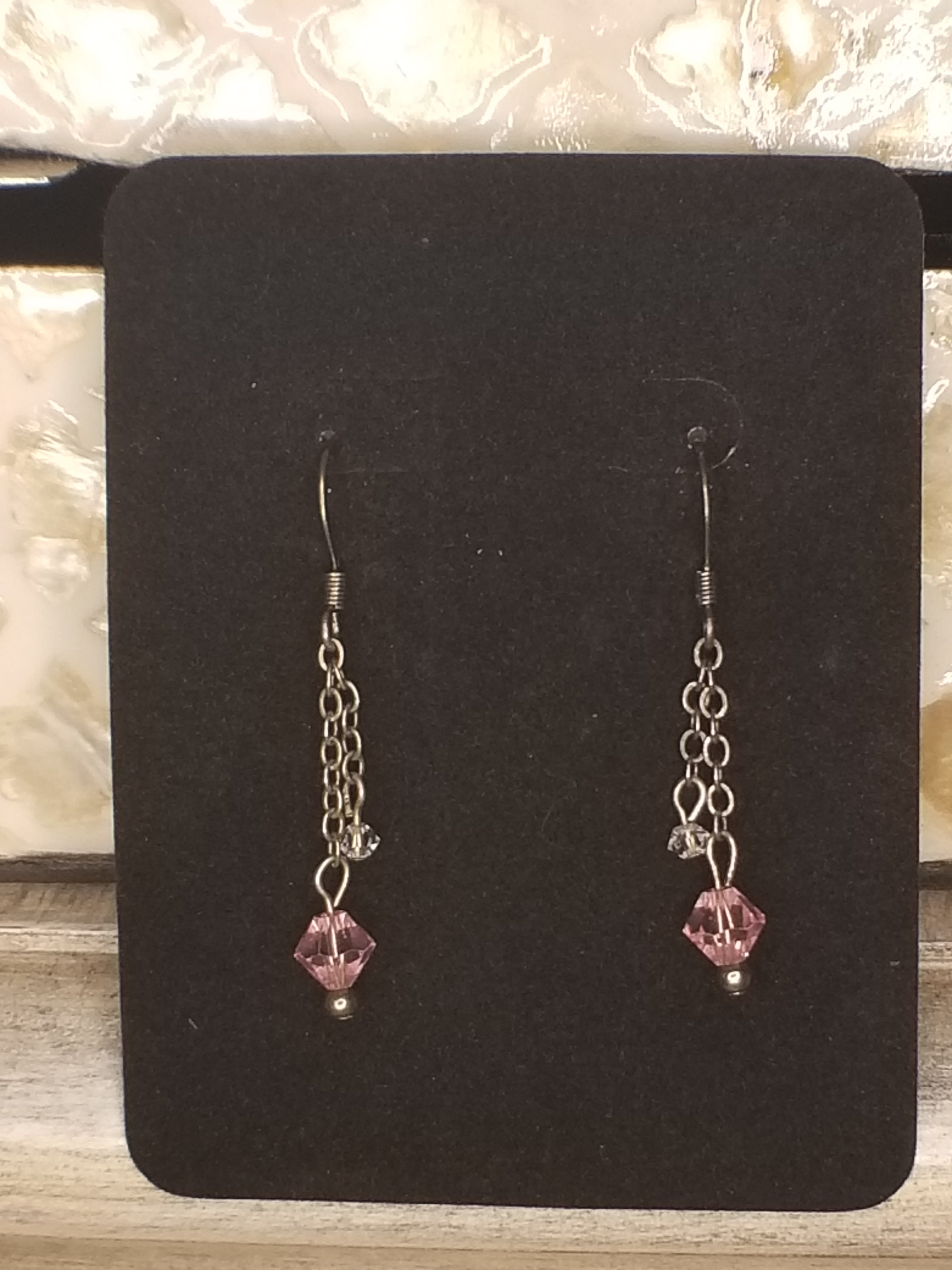 Pink Droplet Earrings