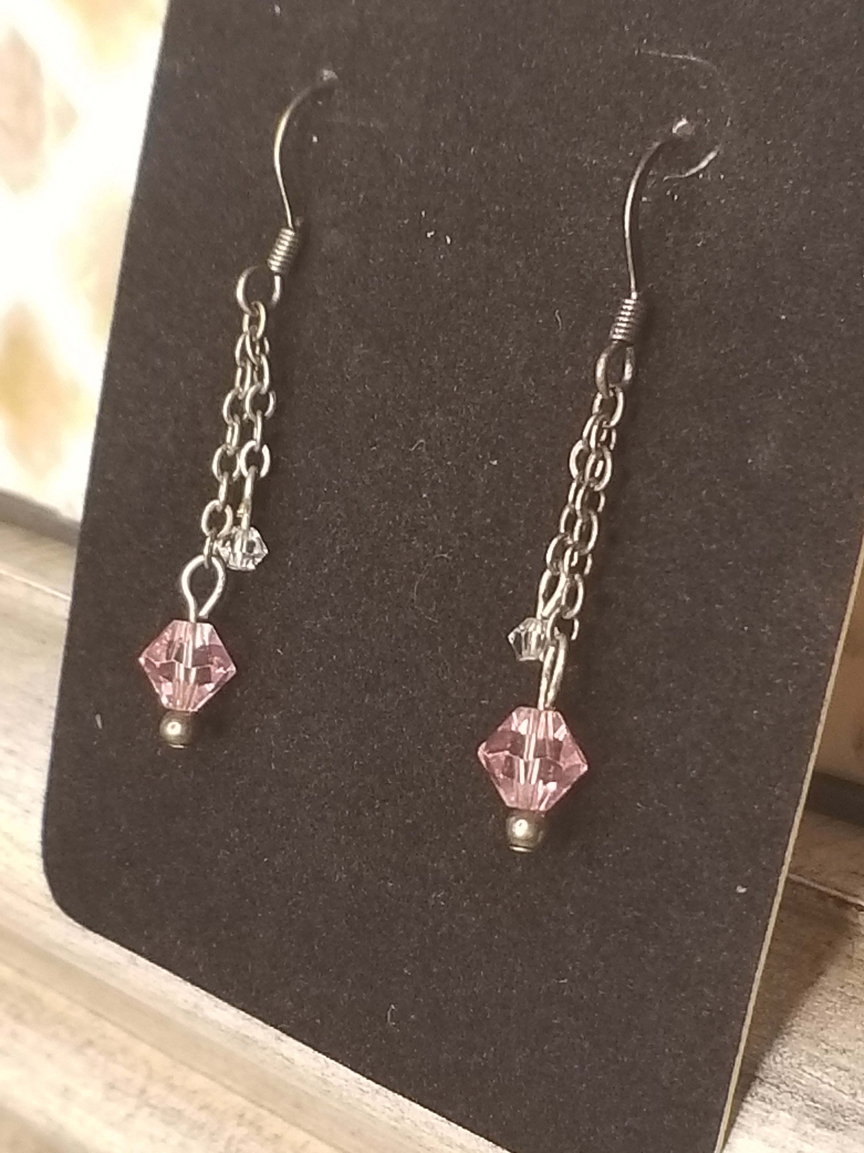 Pink Droplet Earrings