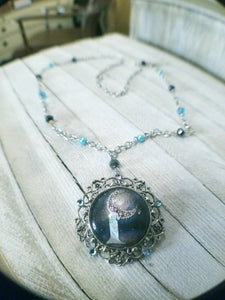 Crystal Moon Cameo Necklace