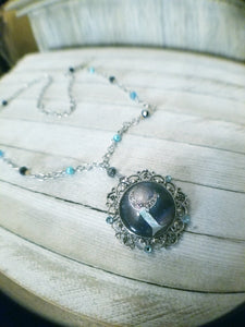 Crystal Moon Cameo Necklace