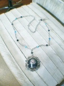 Crystal Moon Cameo Necklace