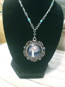 Crystal Moon Cameo Necklace