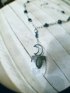 Gunmetal Moon Necklace