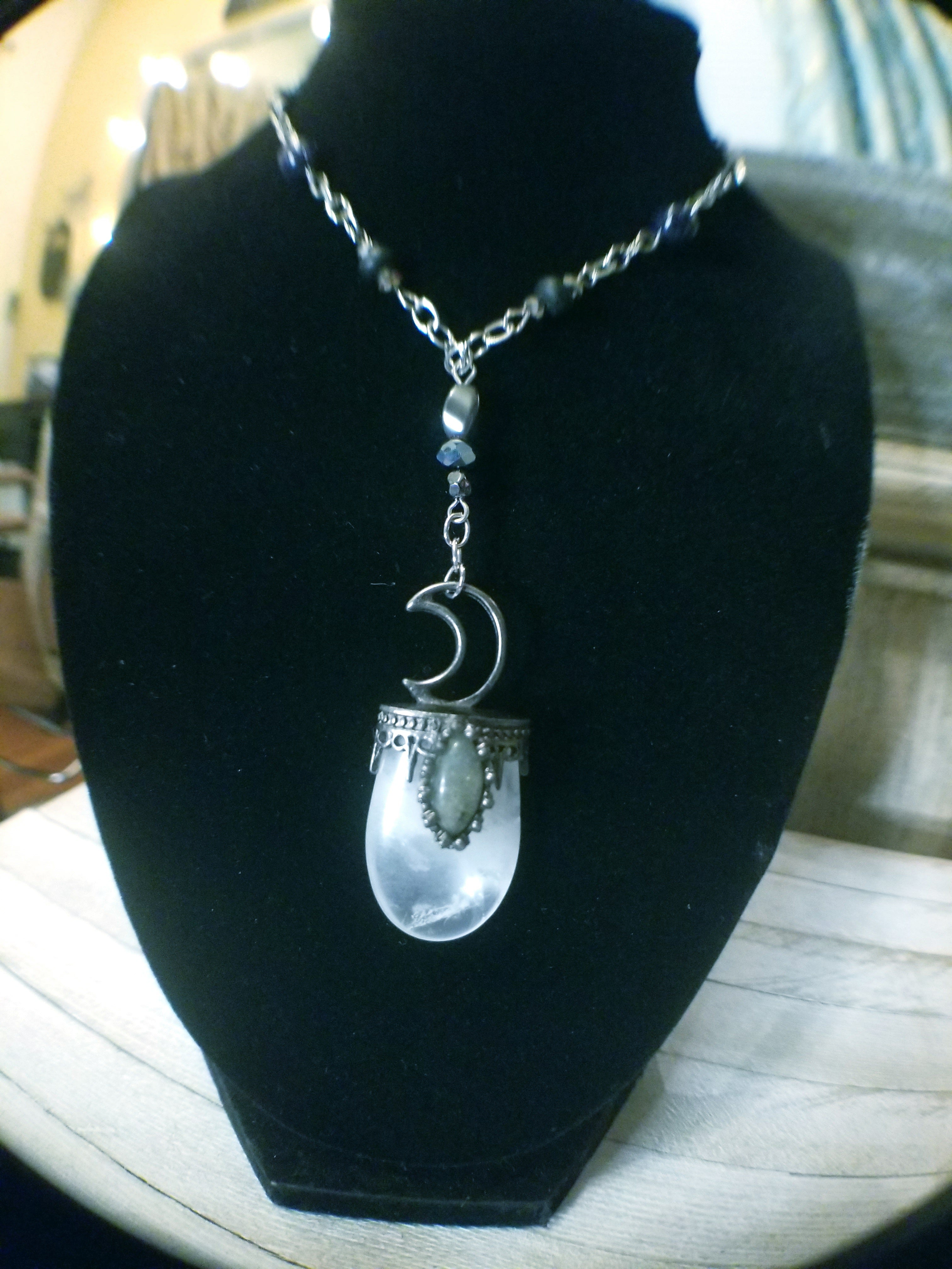 Gunmetal Moon Necklace