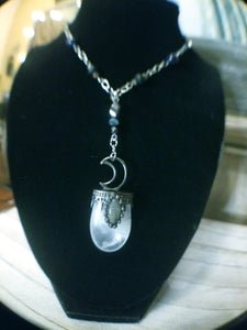 Gunmetal Moon Necklace