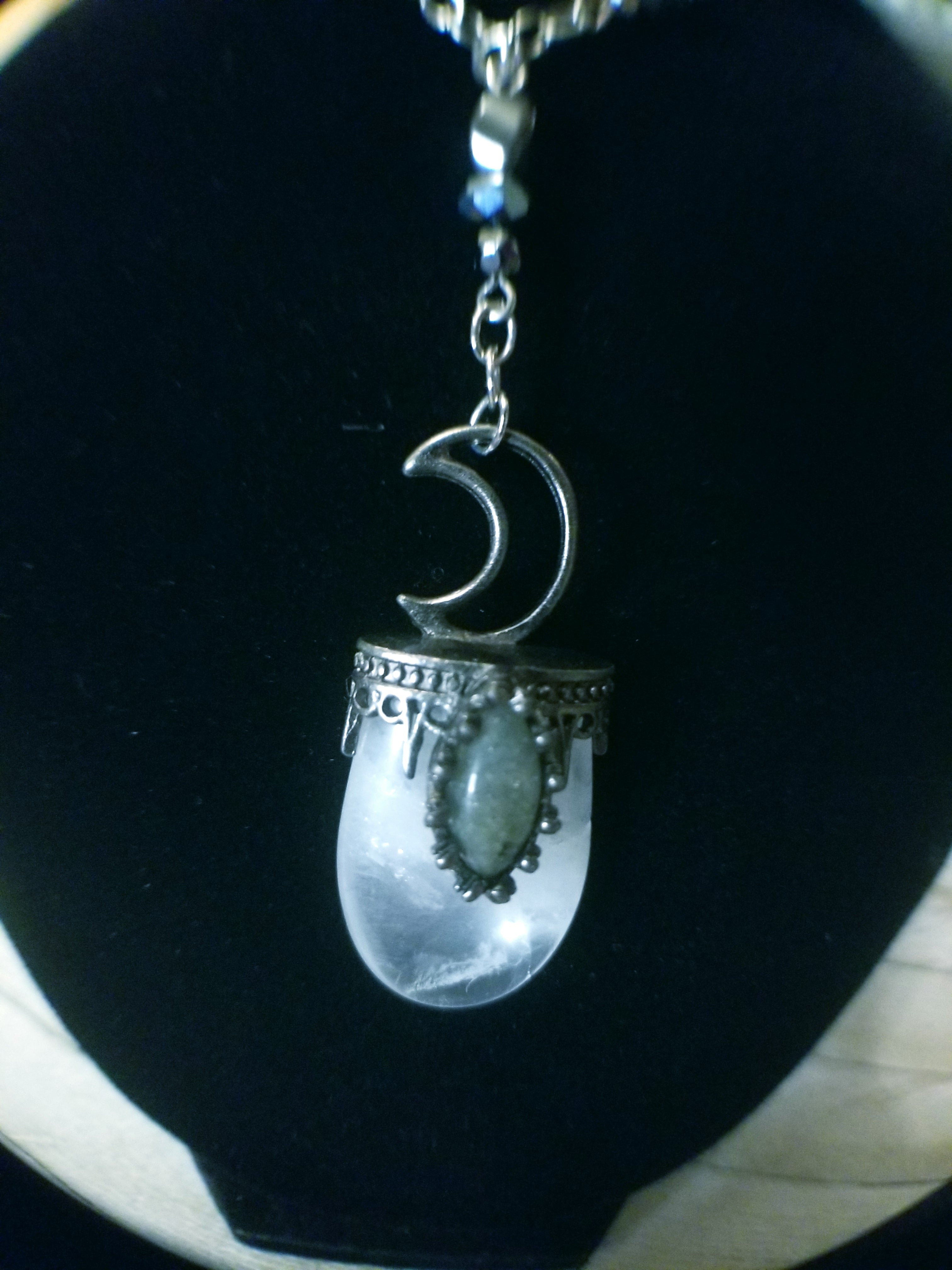 Gunmetal Moon Necklace